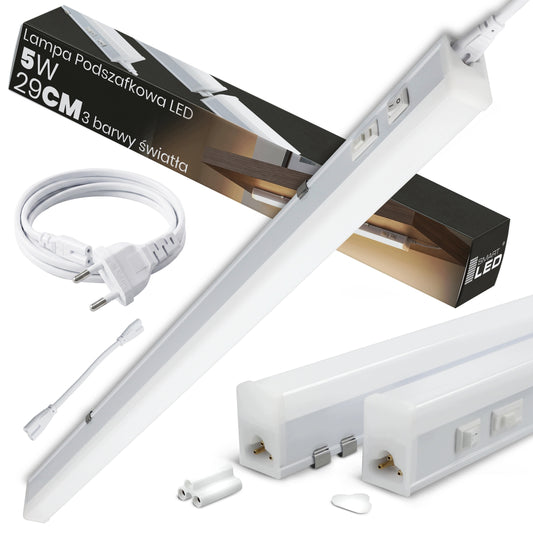 LED podlinkové svítidlo 230 V, 29 cm, 3 režimy barvy světla