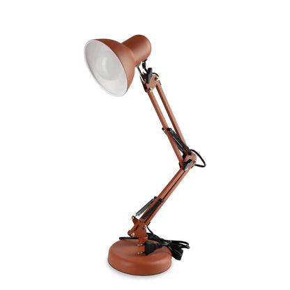 Červená stolní lampa E27, nastavitelná