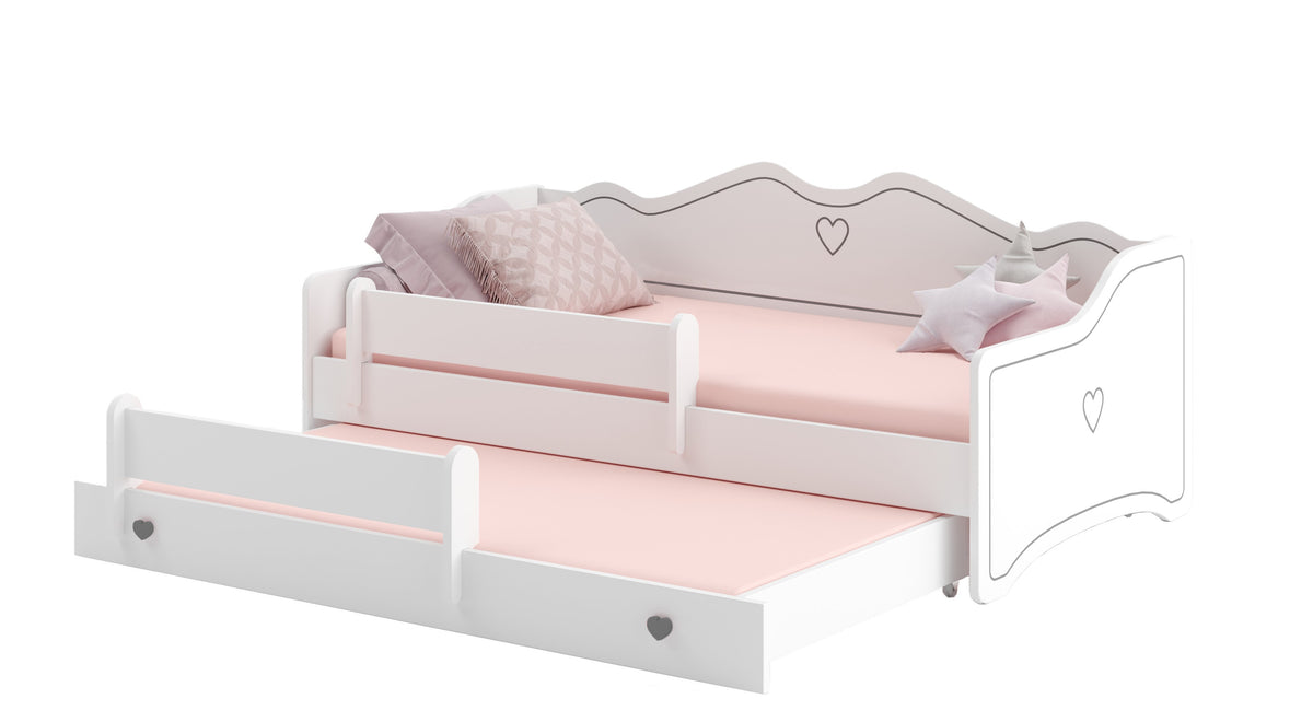 Dětská postel se dvěma lůžky EMMA 160 × 80 cm – šedá