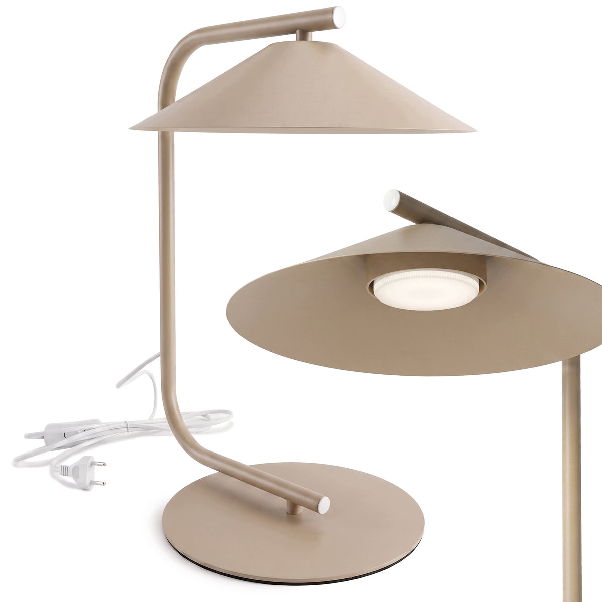 Béžová LED stolní lampa