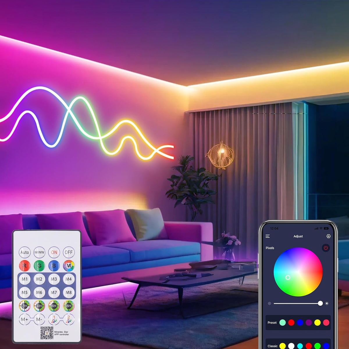 LED neonový pásek 5 V, 5 m, USB, IP65
