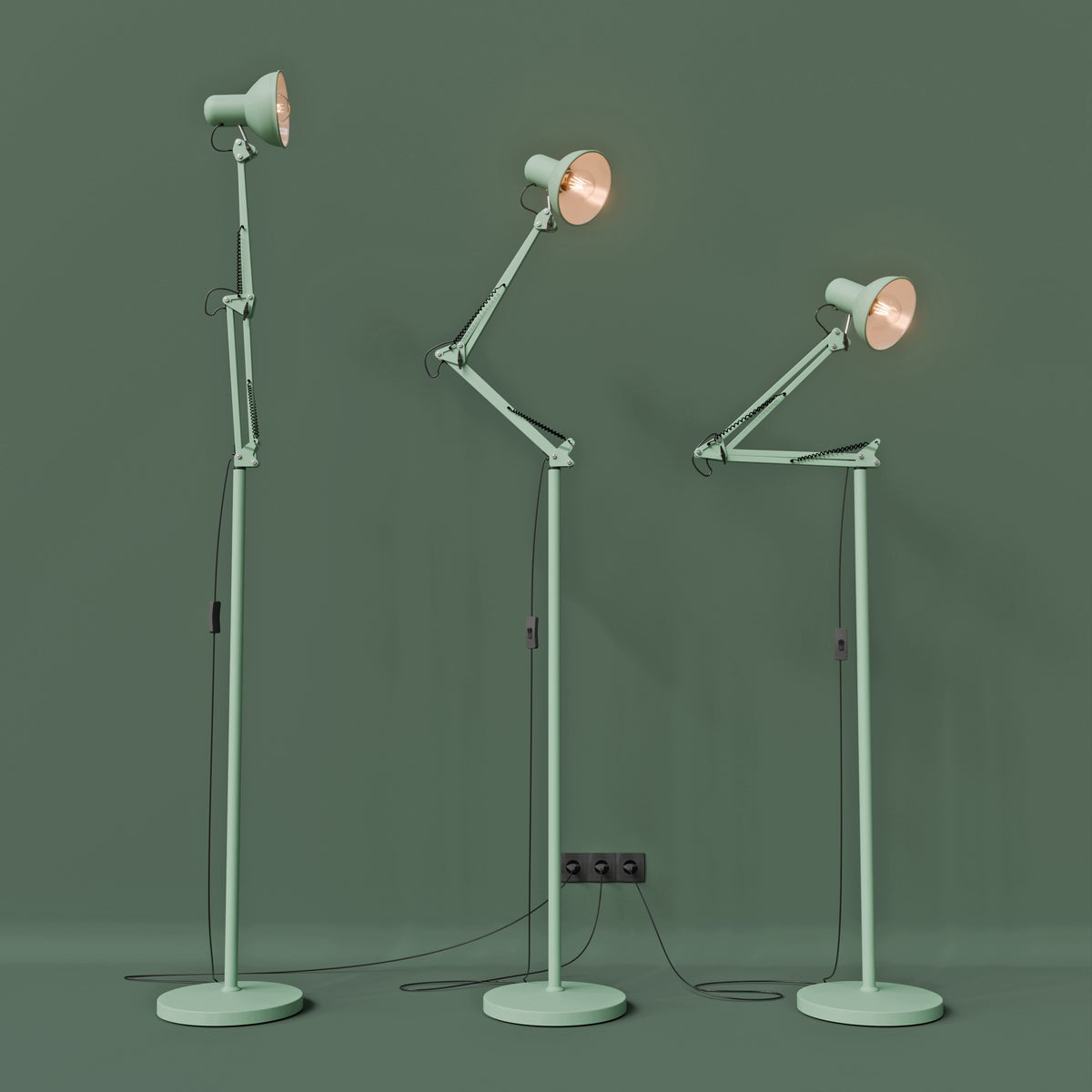 Mátová stojací lampa E27 190 cm, nastavitelná