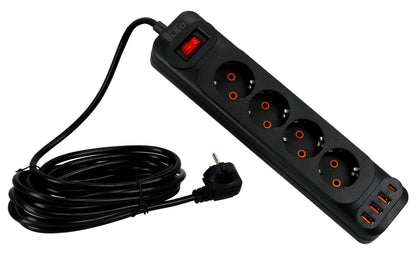 Prodlužovací kabel 230 V, 5 m, USB