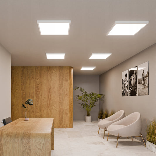 Bílý kancelářský LED panel 60 W, 60 × 60 cm