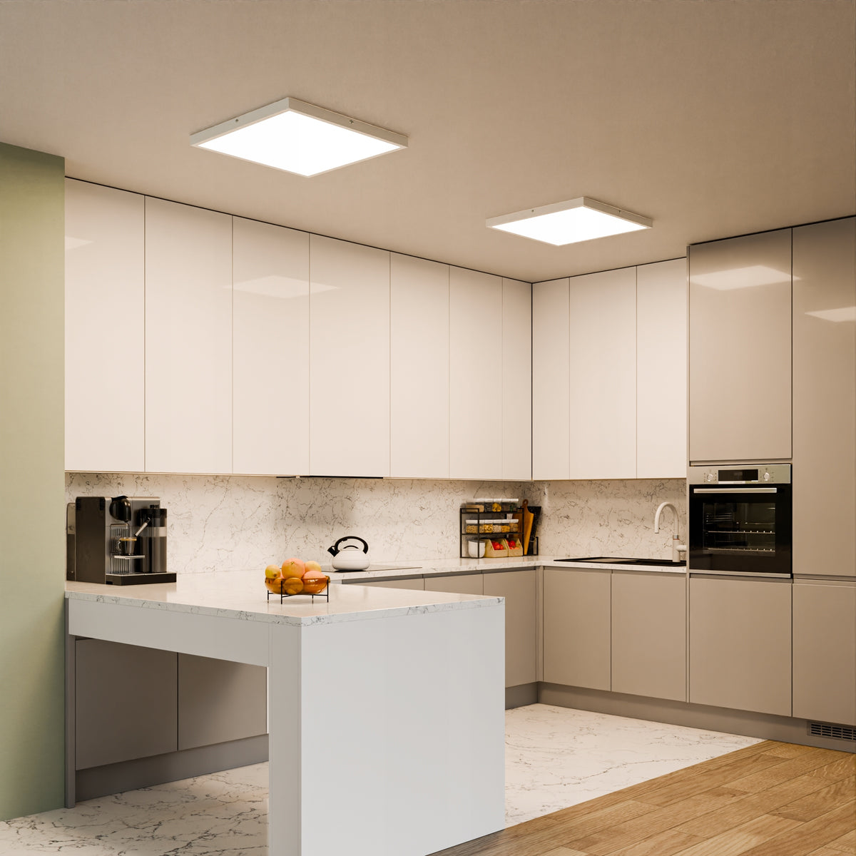 Bílý kancelářský LED panel 60 W, 60 × 60 cm