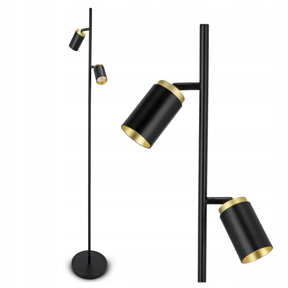 Černá stojací lampa GU10, nastavitelná