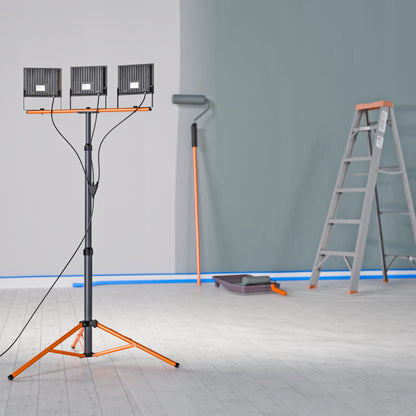 LED pracovní reflektor na stativu 3 × 100 W, 33 000 lm, 4500 K, IP65, výška 180 cm