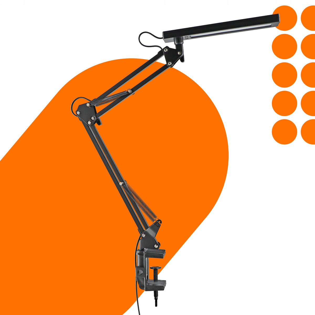 LED stolní lampa, nastavitelná, s klipsem