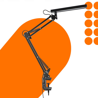 LED stolní lampa, nastavitelná, s klipsem