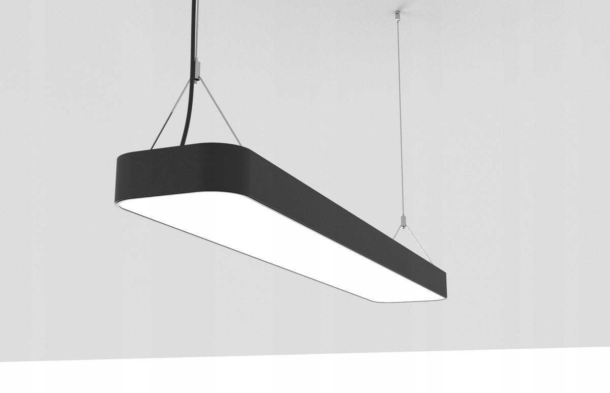 Černé kancelářské závěsné LED svítidlo 50 W, 120 cm