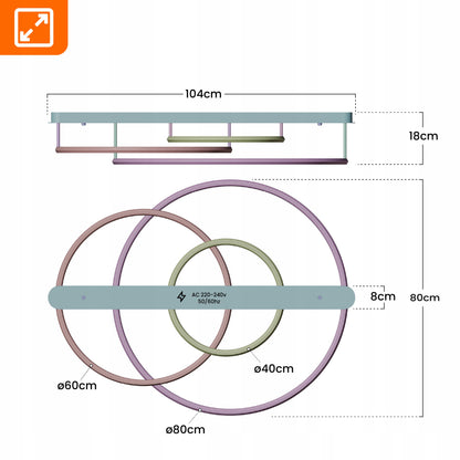 Zlaté designové stropní LED svítidlo 156 W, 14 040 lm, 3000/4000/6500 K, IP20