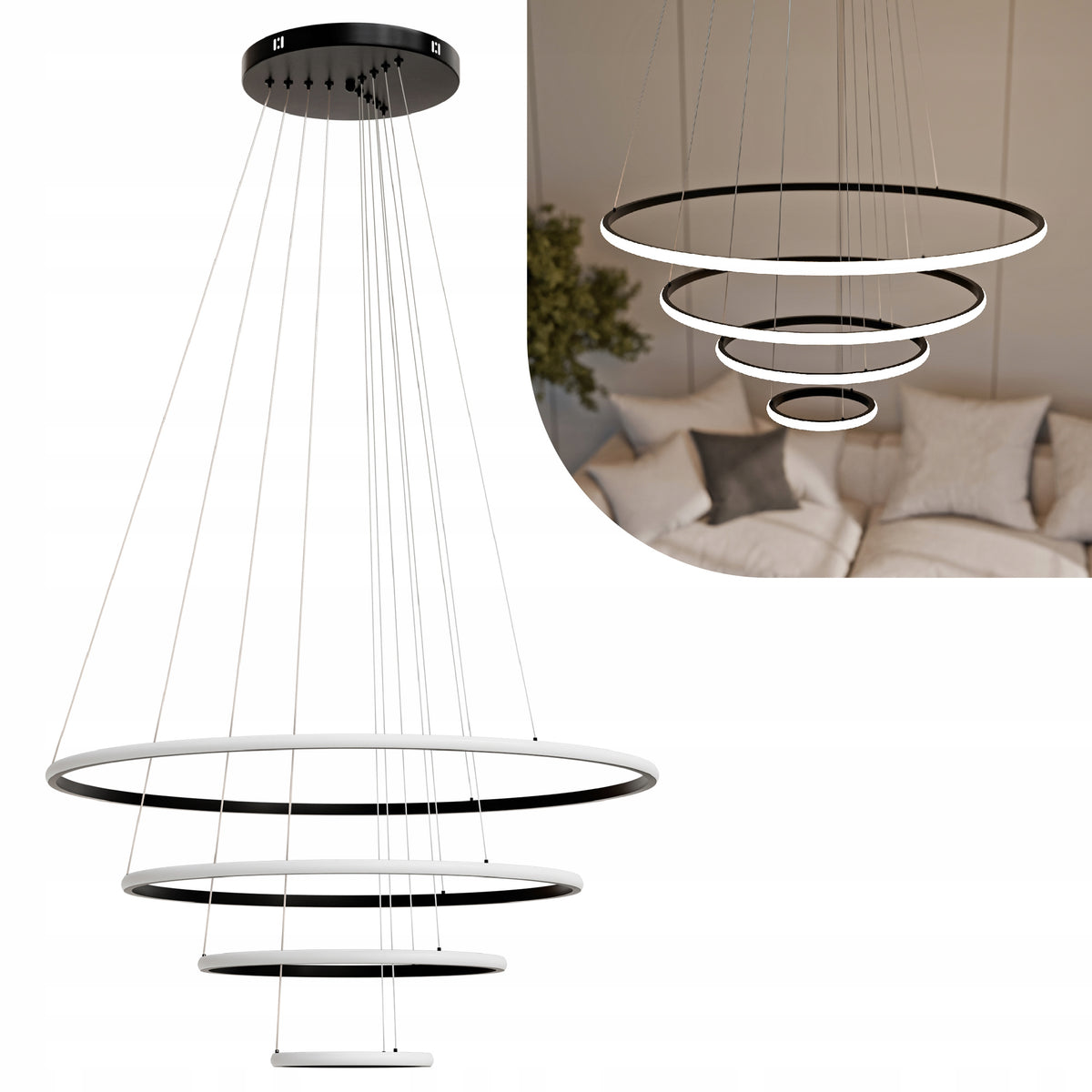 LED závěsné svítidlo 99 W, 7920 lm