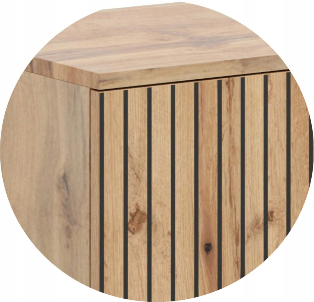Skříňka FONDI – dub Craft zlatý, lamelový dekor