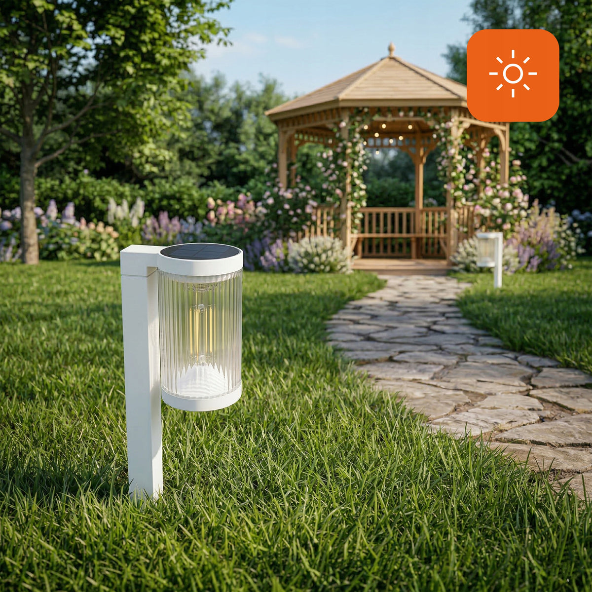 Sada 2 ks: lED solární zápichové svítidlo