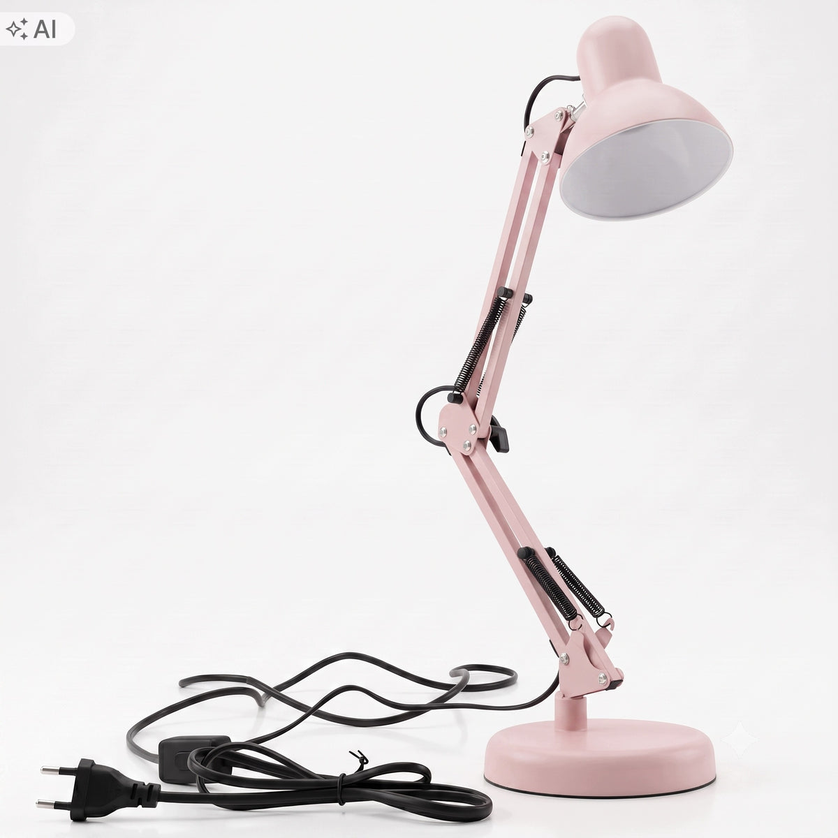 Růžová stolní lampa E27, nastavitelná, s klipsem