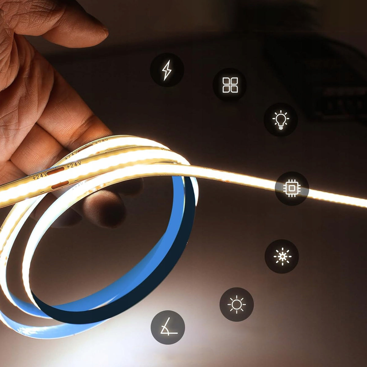 LED pásek 12 V, 40 W, 4000 lm, 5 m – teplá bílá