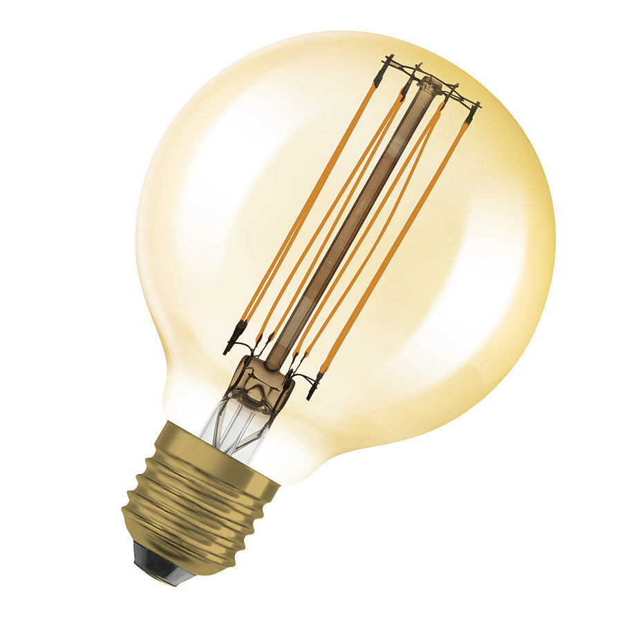 OSRAM Globe 80 DIMM jantarová 230V E27 LED EQ60 2200K