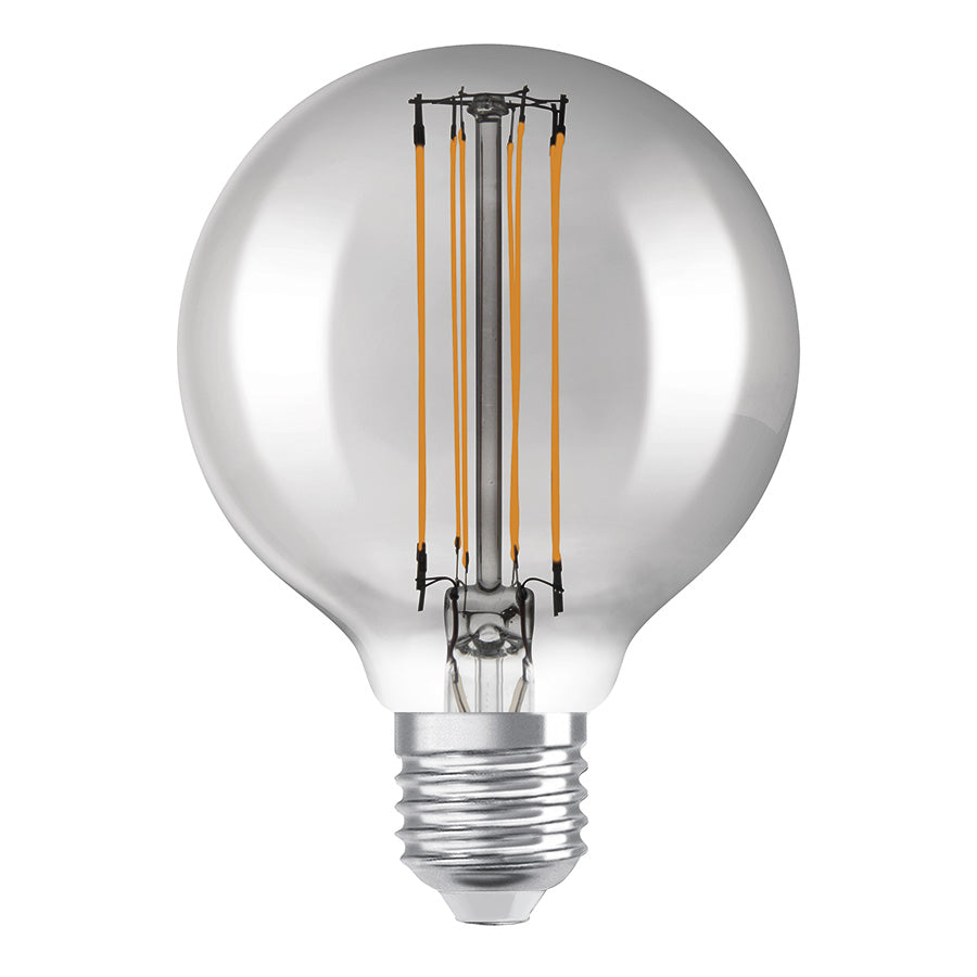OSRAM Globe 80 DIMM kouřová 230V E27 LED EQ42 1800K