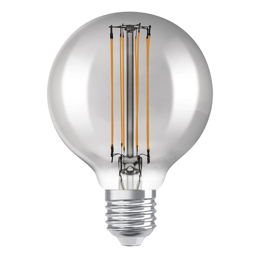 OSRAM Globe 80 DIMM kouřová 230V E27 LED EQ42 1800K