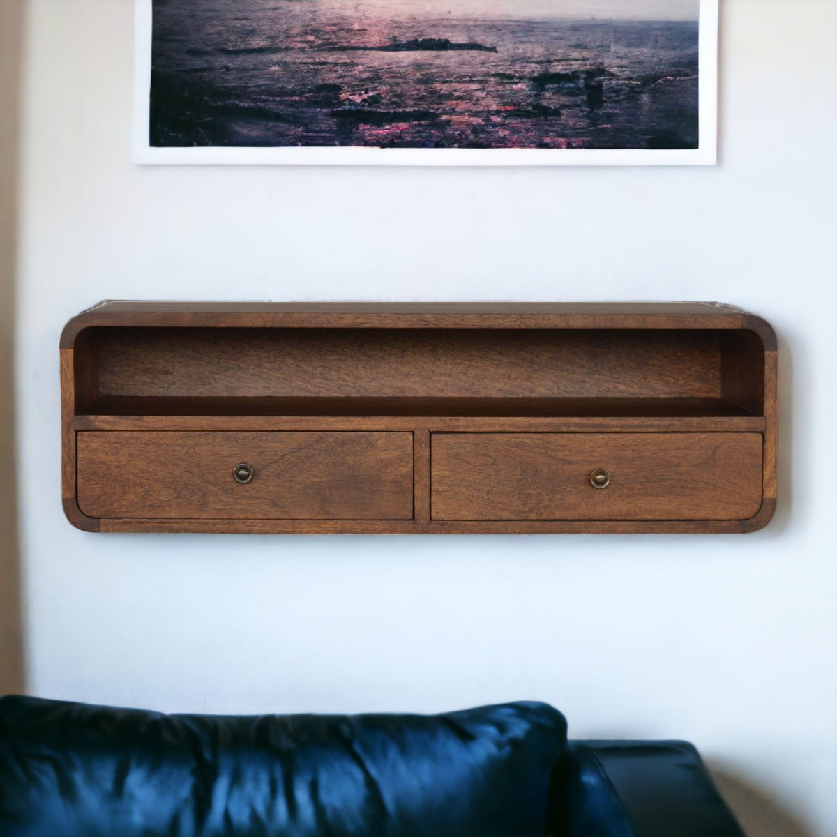 Konzolový stolek v kaštanovém odstínu na stěnu, 80 × 32 × 25 cm