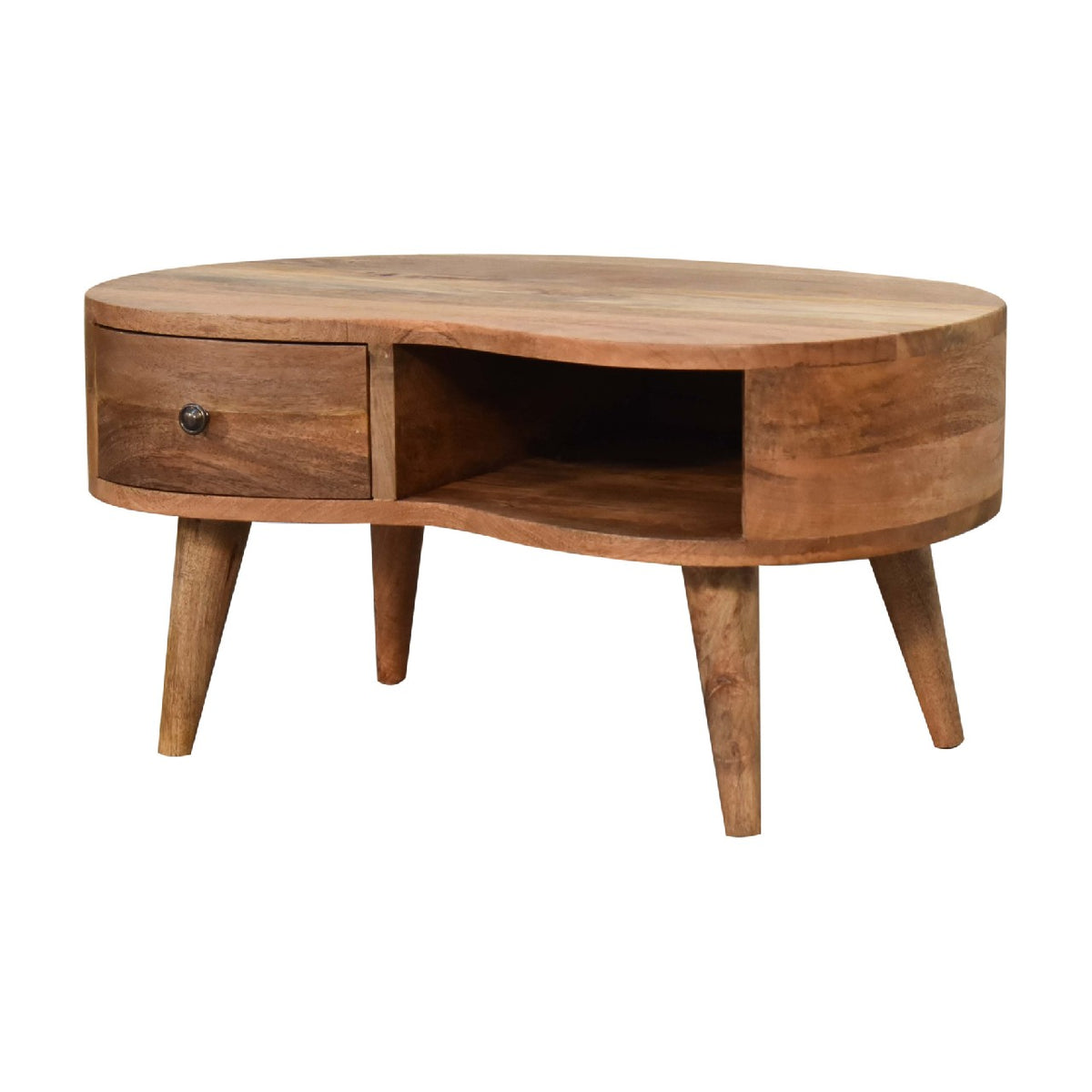 Mini konferenční stolek v dubovém odstínu, 70 × 40 × 35 cm