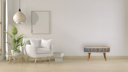 Konferenční stolek Edessa s kostěnou intarzií, 80 × 45 × 40 cm