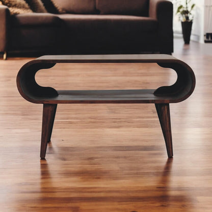 Konferenční stolek v ořechovém odstínu, 80 × 50 × 44 cm