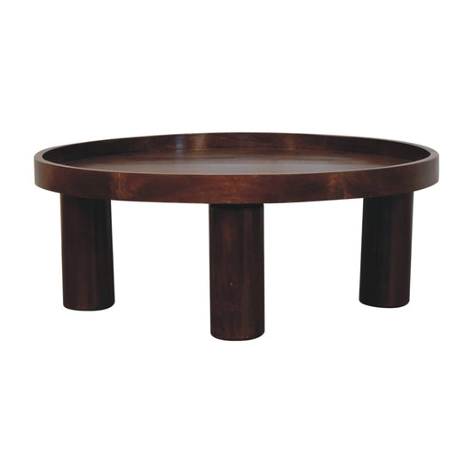 Konferenční stolek Crescent v kaštanovém odstínu, 80 × 80 × 31 cm