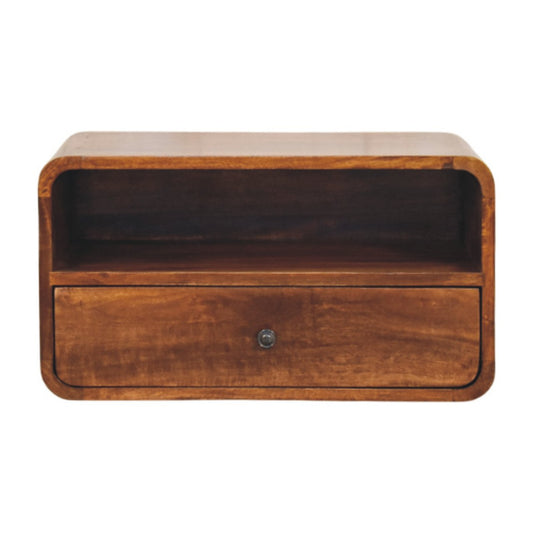 Závěsný noční stolek Avora v kaštanovém odstínu, 55 × 35 × 30 cm