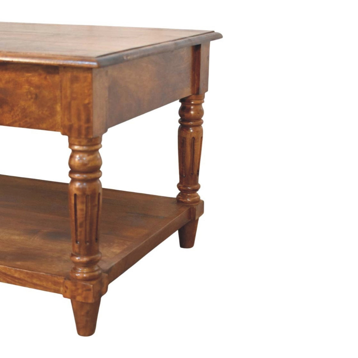 Konferenční stolek v kaštanovém odstínu s 2 zásuvkami, 85 × 55 × 45 cm