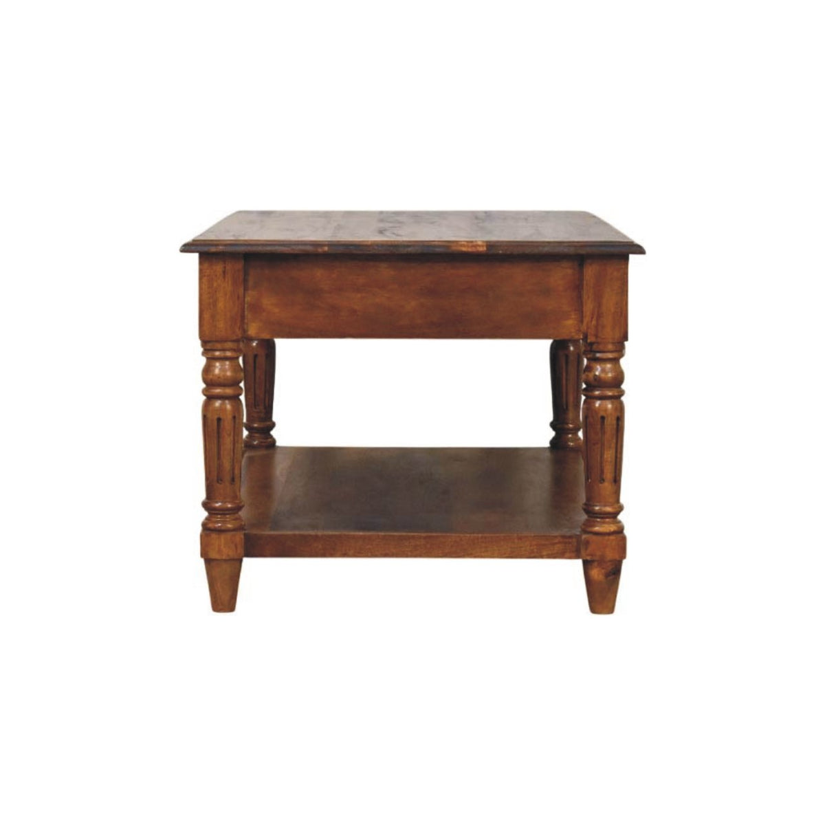Konferenční stolek v kaštanovém odstínu s 2 zásuvkami, 85 × 55 × 45 cm