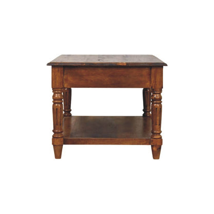 Konferenční stolek v kaštanovém odstínu s 2 zásuvkami, 85 × 55 × 45 cm