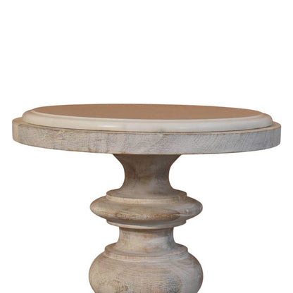 Odkládací stolek Bellis s mramorovou deskou z masivního mangového dřeva, šířka 38 cm
