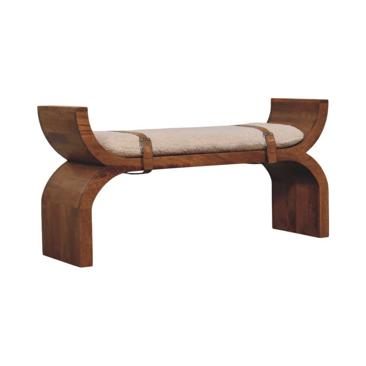 Lavice Stirrup se zaoblenými liniemi, 120 × 35 × 60 cm