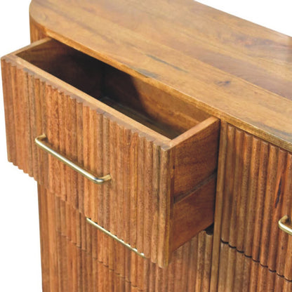 Komoda Ridgefront v dubovém odstínu, 135 × 35 × 79 cm