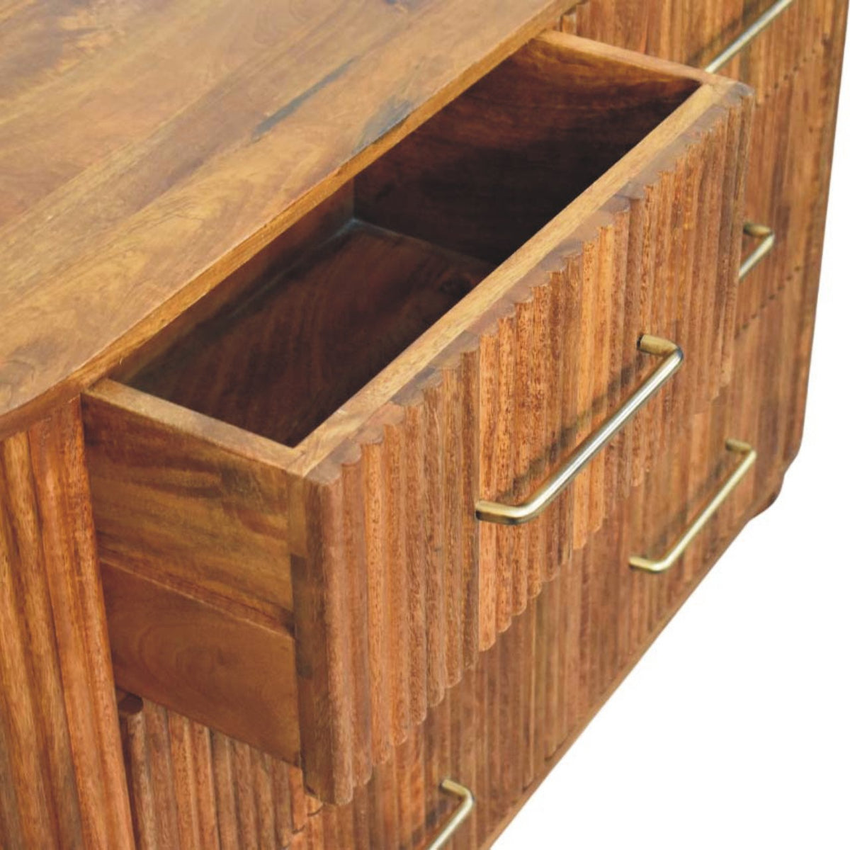 Komoda Ridgefront v dubovém odstínu, 135 × 35 × 79 cm