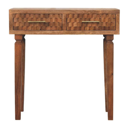Konzolový stolek Arno v teakovém odstínu, 80 × 35 × 82 cm