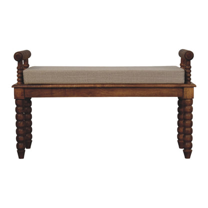 Lavice v dubovém odstínu z masivního mangového dřeva, 100 × 35 × 60 cm