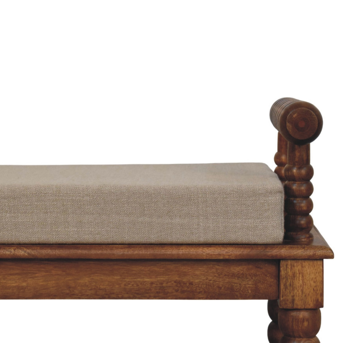 Lavice v dubovém odstínu z masivního mangového dřeva, 100 × 35 × 60 cm