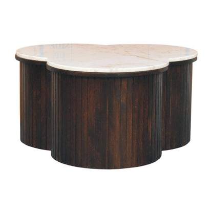 Konferenční stolek Verona s mramorovým prvkem, 82 × 82 × 42 cm