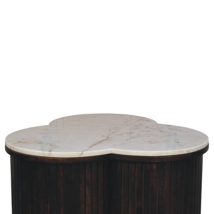 Konferenční stolek Verona s mramorovým prvkem, 82 × 82 × 42 cm