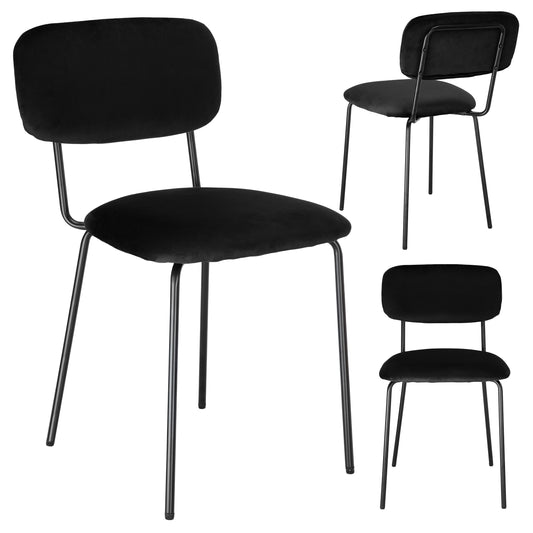 Sametová židle LOUIS black černé velvet