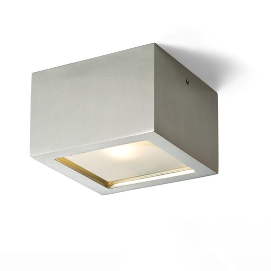 DEZA čtvercová hliník/satinované sklo 230V LED G9 5W IP54