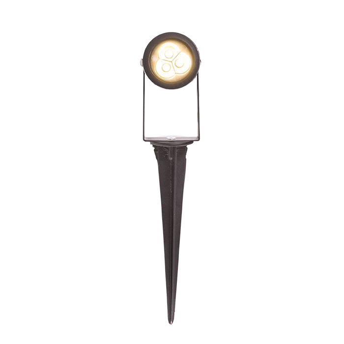 GUN na bodci černá 230V LED 3x1W 30° IP65 3000K