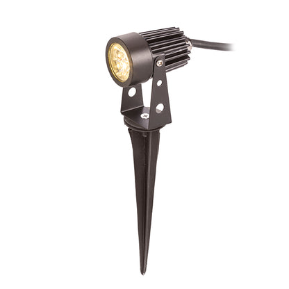 GUN na bodci černá 230V LED 3x1W 30° IP65 3000K