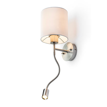 VERSA nástěnná se stínidlem bílá matný nikl 230V LED E27 LED 15+3W 40° 3000K