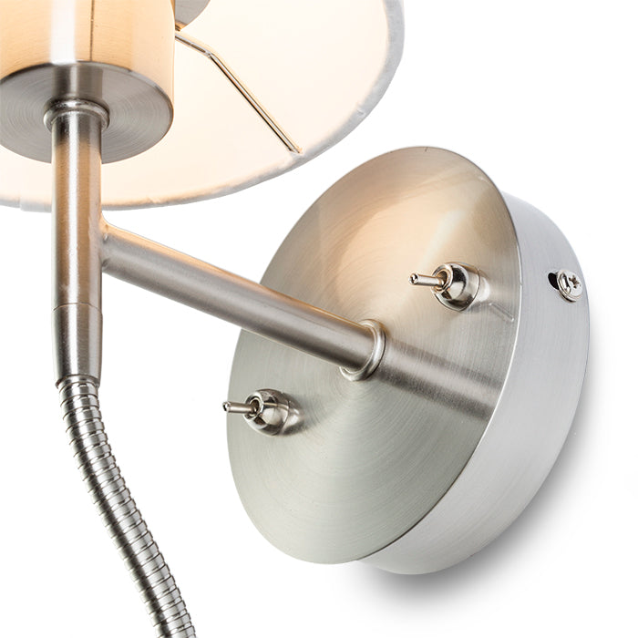 VERSA nástěnná se stínidlem bílá matný nikl 230V LED E27 LED 15+3W 40° 3000K