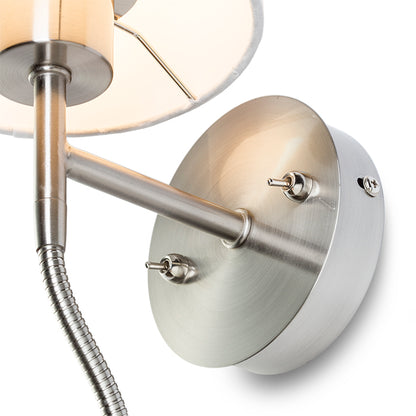 VERSA nástěnná se stínidlem bílá matný nikl 230V LED E27 LED 15+3W 40° 3000K