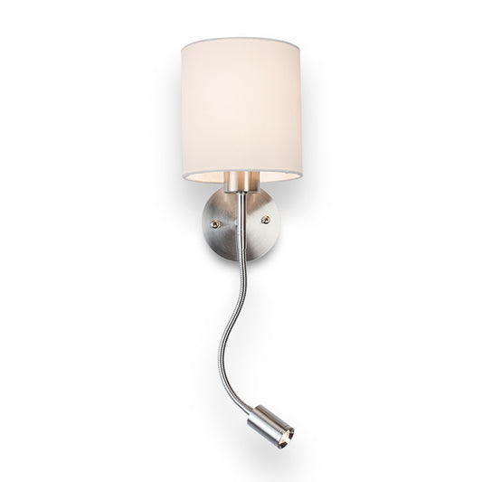 VERSA nástěnná se stínidlem bílá matný nikl 230V LED E27 LED 15+3W 40° 3000K
