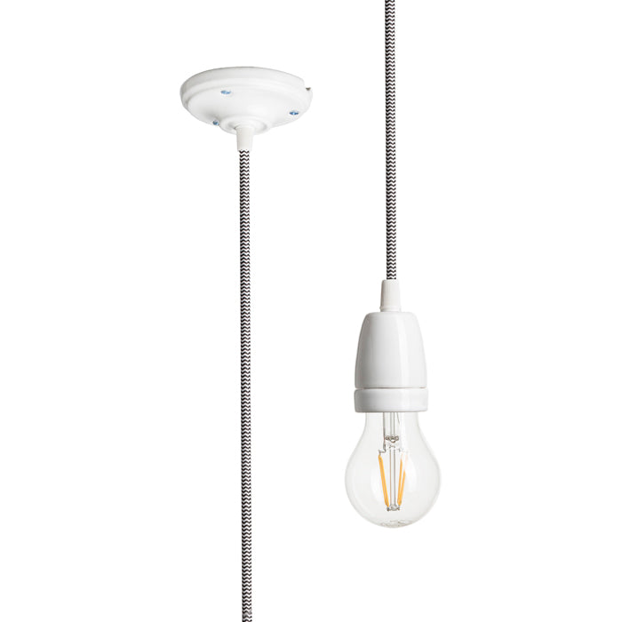 FABIO závěsná sada černá/bílá porcelán 230V LED E27 15W